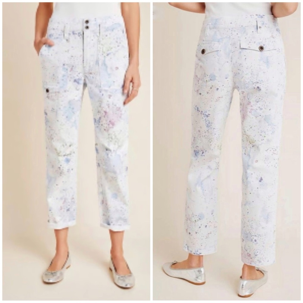 By Anthropologie The Wanderer Watercolor Splatter Cargo Pants [13156]